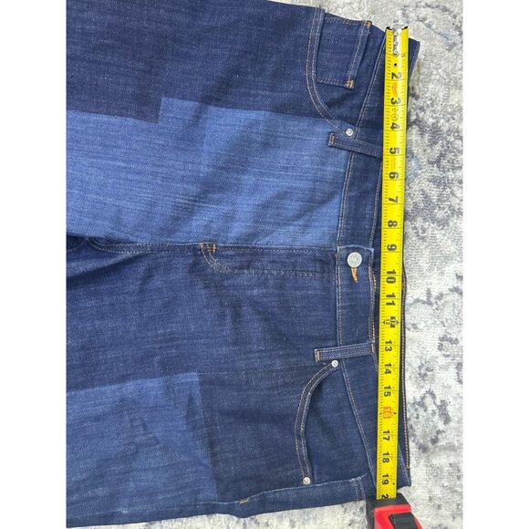 Chico's So Slimming Girlfriend Patchwork Flare Blue Denim Jeans Size 16 - Picture 6 of 11